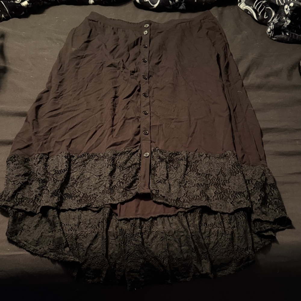 Hot Topic Black Lace Midi Skirt